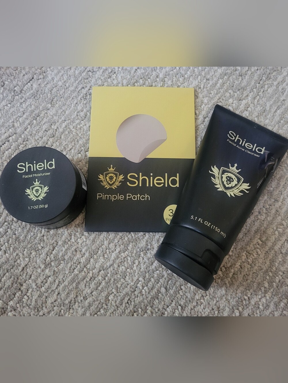Shield Acne Skin Care Facial Cleanser, Moisturizer, Pimple Patches